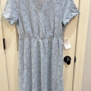NWT Tea N Rose Soft Blue Elegent/Modest Lace Dress Neesees Boutique Wmn Sz Med